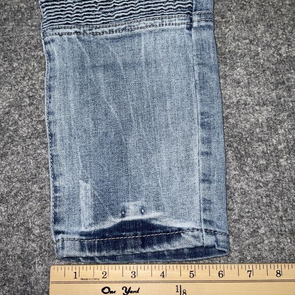 CJ BLACK Premium Jeans Mens Size 28 Blue Denim Skinny Flex Zipper Accents Moto - Picture 10 of 13